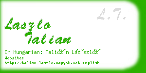 laszlo talian business card